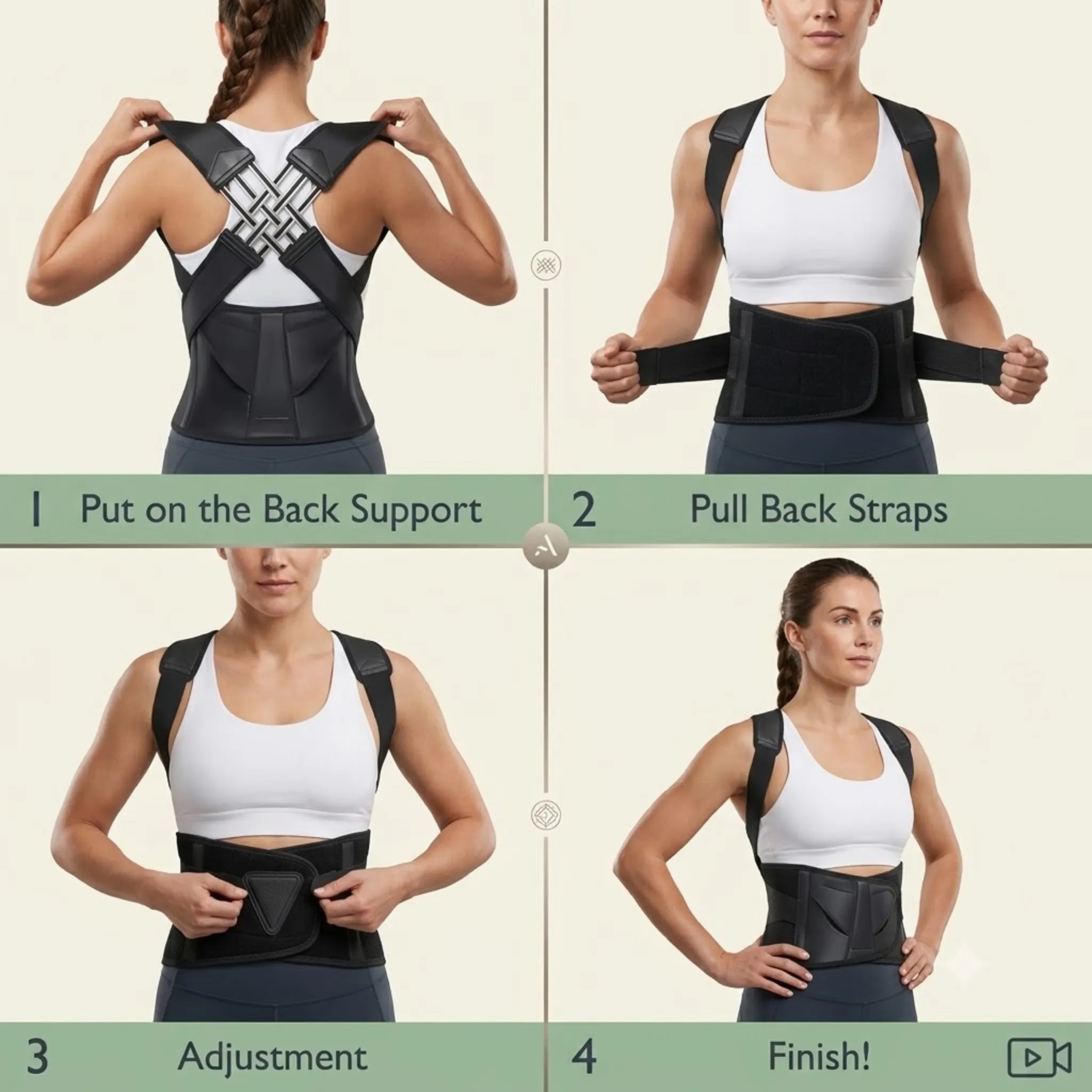[BUY 1 GET 1 FREE] Adjustable Posture Corrector Belt for Men and Women Back Support Brace (2x Units for £43.90) - Mix & Match Black or Pink, Sizes S to XXXL