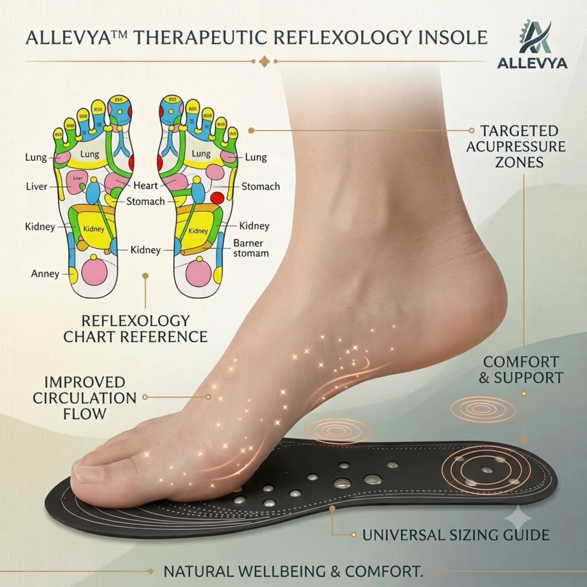 Magnetic Therapy Insoles with 18 Magnets – Acupressure & Weight Loss Reflexology Memory Foam Insoles, Unisex One Size
