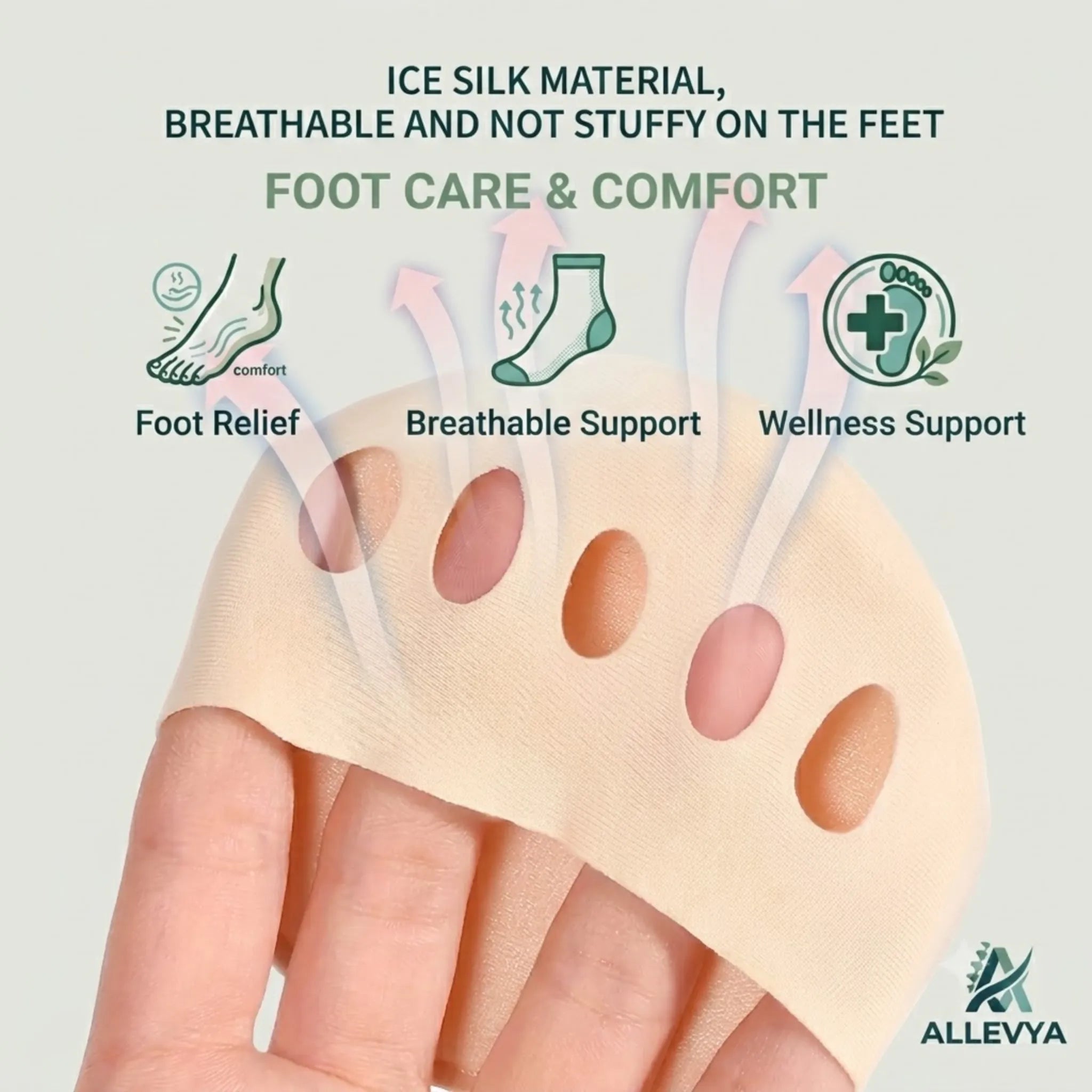 Orthopedic Metatarsal Insole Socks for Women - Forefoot Pain Relief & Cushioning Pads for High Heels & Flats (Black/Nude - One Size)