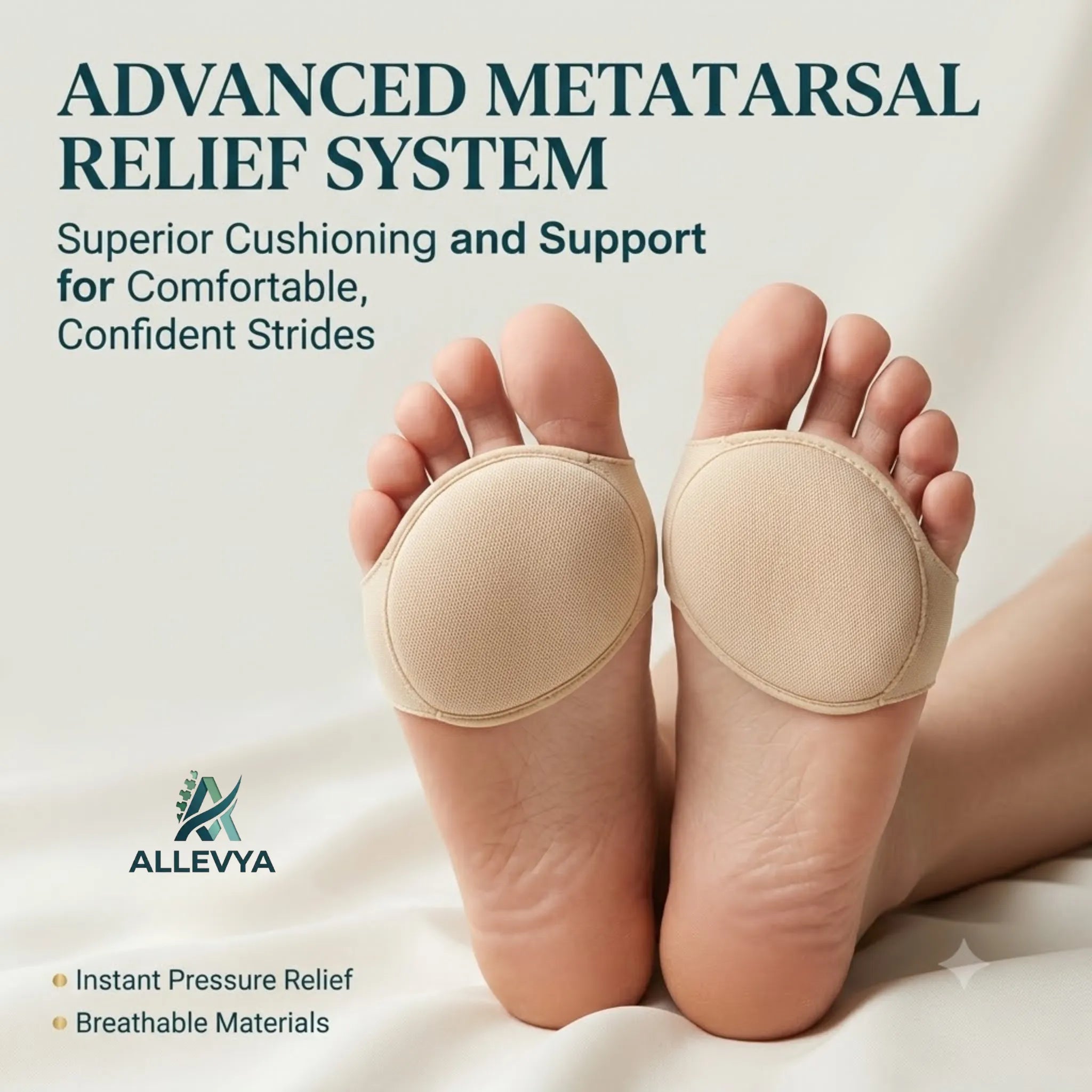 Orthopedic Metatarsal Insole Socks for Women - Forefoot Pain Relief & Cushioning Pads for High Heels & Flats (Black/Nude - One Size)