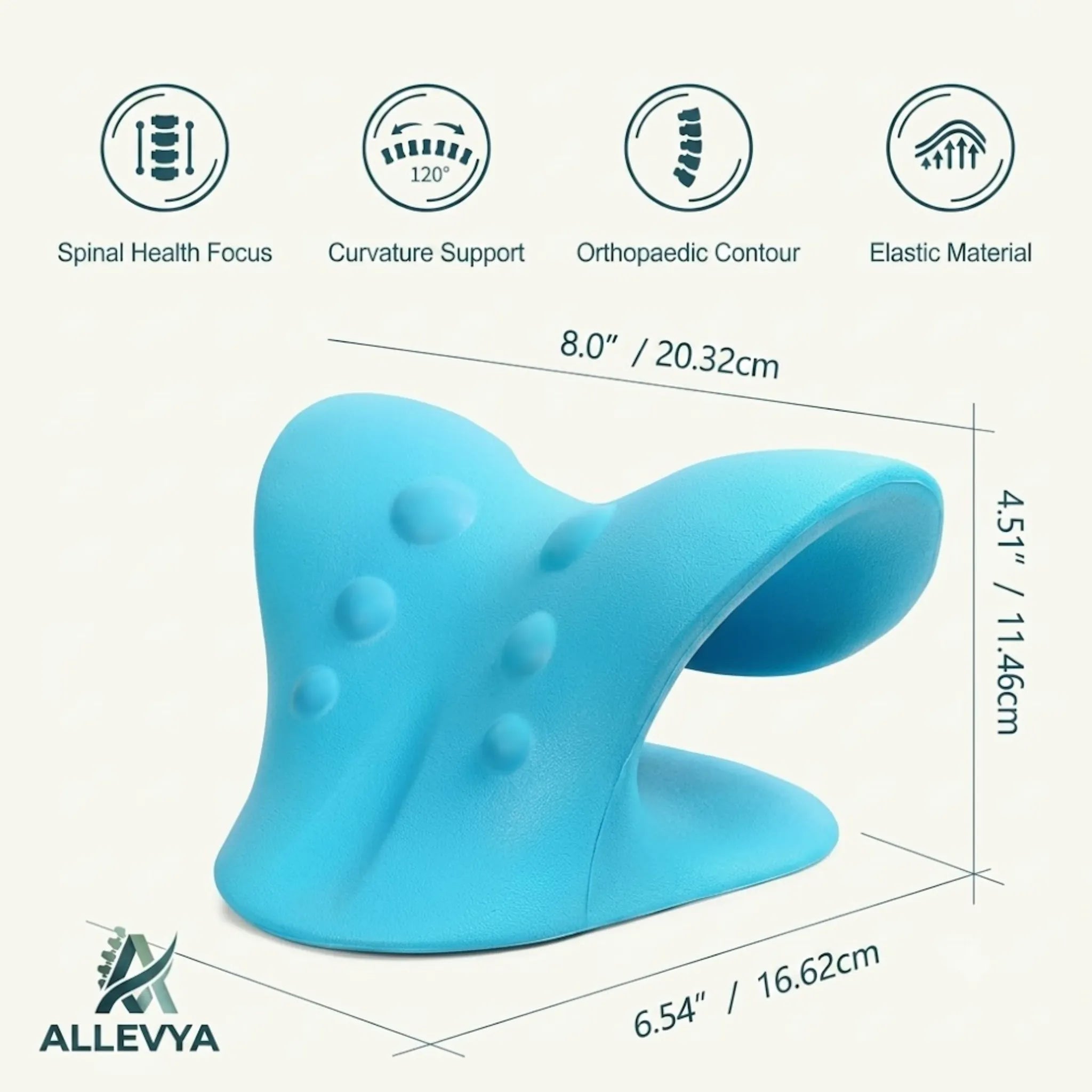 Cervical Traction Device & Neck and Shoulder Relaxer – C-Shaped Acupressure Cushion for TMJ Support and Spine Alignment, Unisex One Size